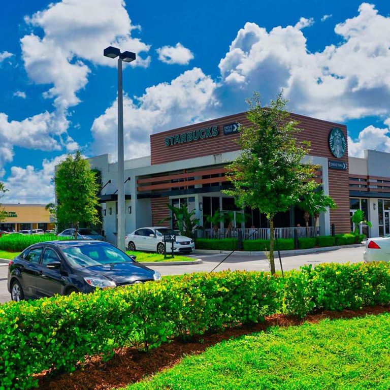 retail shopping plaza lawn care